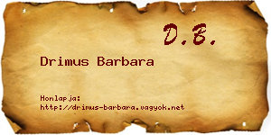 Drimus Barbara névjegykártya