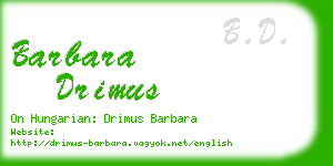 barbara drimus business card